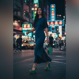 Marc Jacobs Teal Wedge Sandals/Vintage 70's Style Early 2000's -NEW NEW